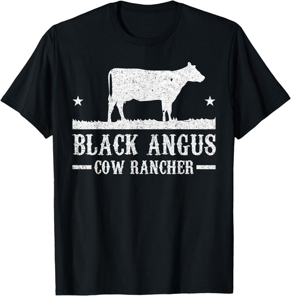 Black Angus Farmer Apparel Black Angus Cow Cattle Rancher Farmer T-Shirt - Black