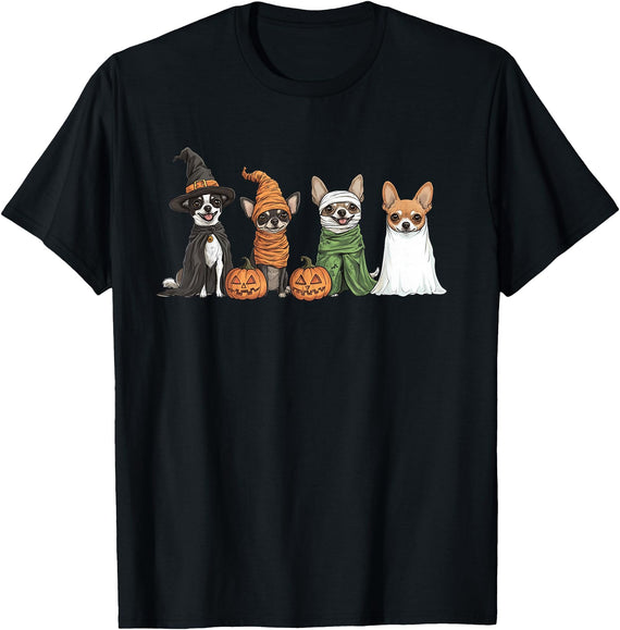Cute Fall Chihuahua Dog Owner Halloween T-Shirt - Black