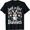 Bunny Art for Women Girls Mom Rabbit Hare Easter Bunny T-Shirt in Black
