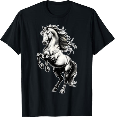 Urban Empyre Shire Horse White Equestrian Rearing T-Shirt - Straight