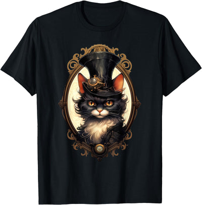 MMDesigns Victorian Steampunk Fancy Cat Men Women T-Shirt