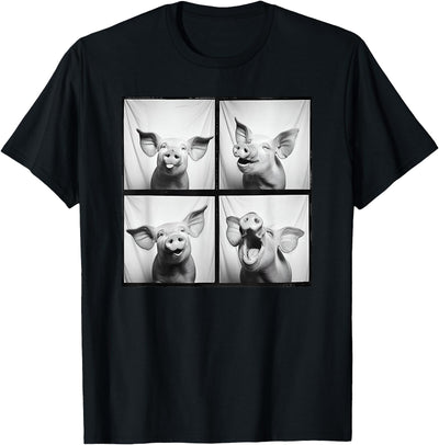 Happy Pig Face Portrait Hog Farmer Funny Farm Animal T-Shirt
