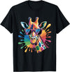 Safari Animal Art Giraffe Sunglasses Funny Giraffe Lover Safari Animal Animal T-Shirt - Black