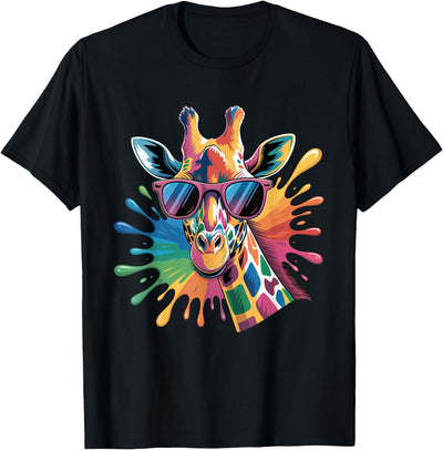 Giraffe Sunglasses Funny Giraffe Lover Safari Animal Animal T-Shirt