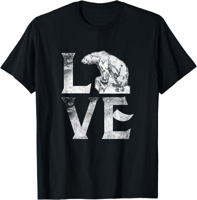 Love Polar Bears - White Bear T shirt, Tee Love Polar Bears T-shirt Cute White Bear Gift Climate Change T-Shirt