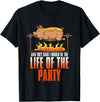 BBQ Season Smoke Meat Dad Grill Gifts Funny Saying Roasted Pig Rotisserie Pork Lover Food Pun Tee T-Shirt - Black