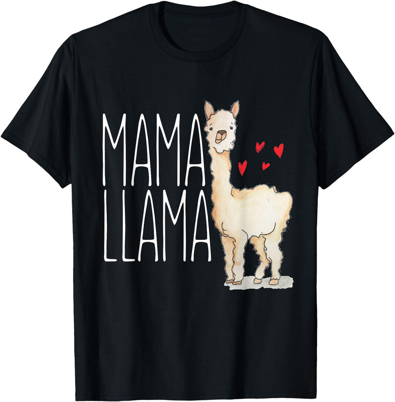 Llama Family Tees NYC Mama Llama Gift Funny Matching Family Tribe Mom Mommy Mum T-Shirt - Black