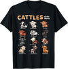 Wowsome! Cattles Animals of the World Cattle Farmer Rancher Cow Lover T-Shirt - Black