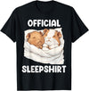 Cute Sleeping Guinea Pigs Pajama Official Sleepshirt Sleeping Guinea Pig Animal Lovers Pajama T-Shirt - Black