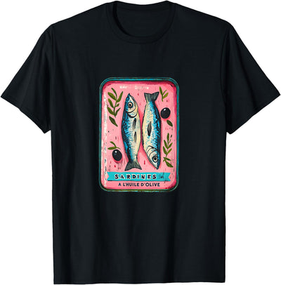 Sardines Fish Tin Womens Salty Summer Fisherman Cute Top T-Shirt