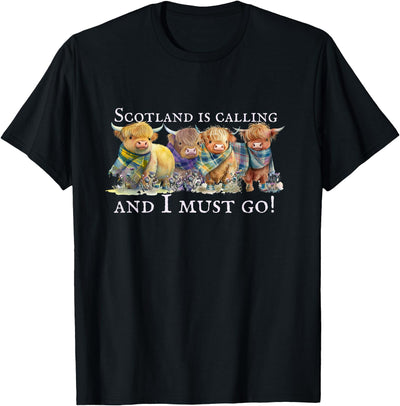 Scottish Coos Cute Cows Scotland Is Calling Highland Cows T-Shirt