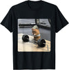 Hamster Deadlift Training Funny Cute Rat Weightlifting Meme T-Shirt - Black