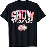 Stock Show Rabbit Mom Livestock County Bunny Mama Floral T-Shirt in Black