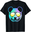 Panda Shirts Panda Neon Bear Face T-Shirt T-Shirt - Black