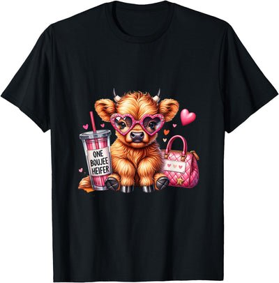 Trendy Tee's by One Boujee Heifer Highland Cow T-Shirt
