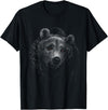 Funny Cute Bear Wild Black Animal Lover Theme Bear Lover Head Portrait black background Theme Animal T-Shirt - Black