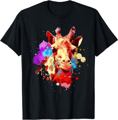 Funny Watercolor Giraffe Design for Men Women Giraffe Lovers T-Shirt