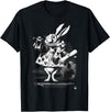 Cartoon Easter Bunny Alice in Wonderland - White Rabbit T-Shirt in Black