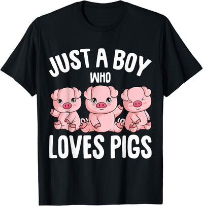 Just A Boy Who Loves Pigs Kids Boys T-Shirt