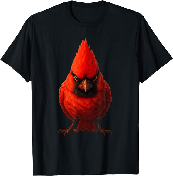 I just really like animals Angry Cardinal Artwork Red Bird Nature Wildlife Graphic T-Shirt - Black