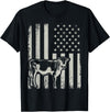 American Bull Riding Cowboy 4th of July USA Flag Proud Patriotic Cattle Bull Cow Farmer Lover American Flag T-Shirt - Black
