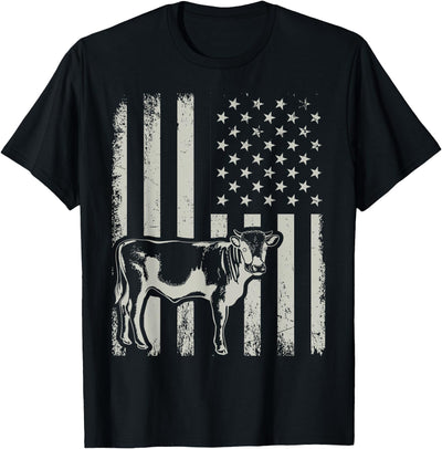 American Bull Riding Cowboy 4th of July Usa Flag Proud T-Shirt
