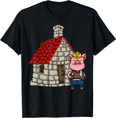 Lazy Halloween Costume Designs Three Pigs Lazy Halloween Costume - Brick House T-Shirt