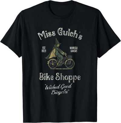 Pebble & Birch Collaborative Miss Gulch's Bike Shop, Distressed Funny Halloween T-Shirt
