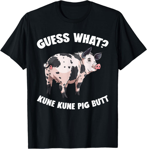 Kune Kune Pig Accessories & KuneKune Clothes Kune Kune Pig Breeder Plush Stuffed Animal Kunekune Pig T-Shirt - Black