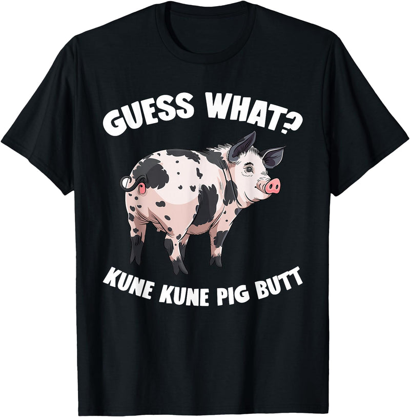 Kune Kune Pig Accessories & KuneKune Clothes Kune Kune Pig Breeder Plush Stuffed Animal Kunekune Pig T-Shirt - Black