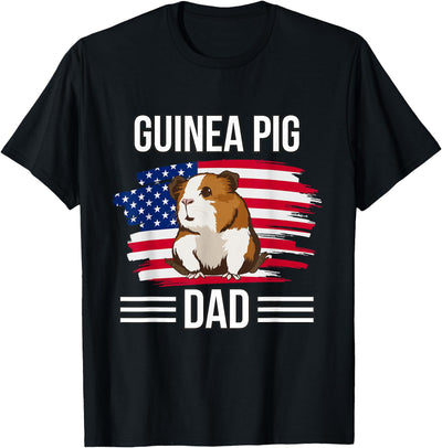 Cavy US Flag 4th Of July Father's Day Guinea Pig Dad T-Shirt