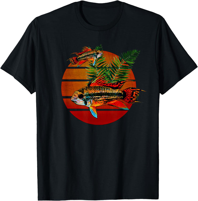 Dwarf Cichlids Tees Cockatoo Dwarf Cichlids Apistogramma Lover Aquarium Cichlids T-Shirt - Black