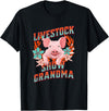 Showing Cattle & Pigs T-Shirts And Apparel Livestock Show Grandma - Shows Pigs at the Fair T-Shirt - Black