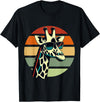 Humorous Gifts for Giraffe lover Giraffe Vintage Sunglasses T-Shirt - Black