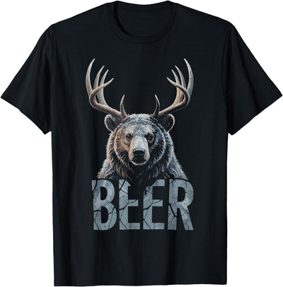 Funny Deer Bear Humor Beer Drinking Party Joke T-Shirt