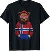 Cool Norwegian Roots Norway Norway Roots Bear Norge Norwegian Flag T-Shirt - Black
