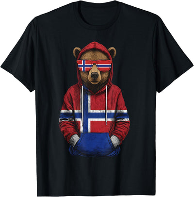 Norway Roots Bear Norge Norwegian Flag T-Shirt