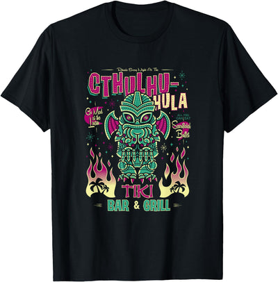 Nemons Goth Clothing Cthulhu Tiki Bar - Creepy Cute Hawaiian Love Craft Monster T-Shirt