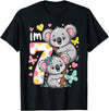Koala Bear Lover Gift Co. Koala Bear 7th Birthday Girl 7 Year Old Birthday Cute Koalas T-Shirt - Black