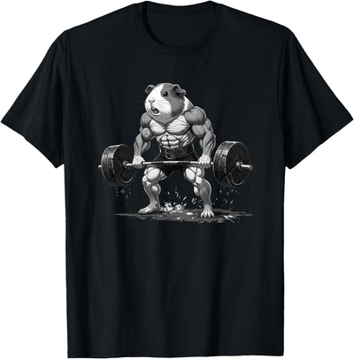Strong Guinea Pig Lifting Fitness Workout Cool Muscular Guinea Pig Bodybuilder Fitness Power Gym T-Shirt