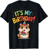 It's My Birthday Cute Hamster for Kid's Party Celebration T-Shirt - Black