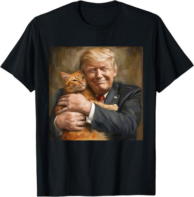 Trump 2024 Hugging Orange Cat Trump Hugging an Orange Cat 2024 T-Shirt