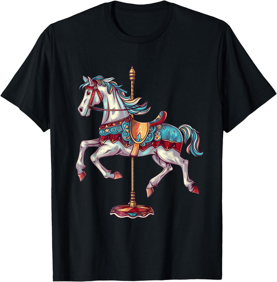 Carnival Carousel Horse Carousel Unicorn Designs Carnival Carousel Horse Carousel Unicorn T-Shirt - Black