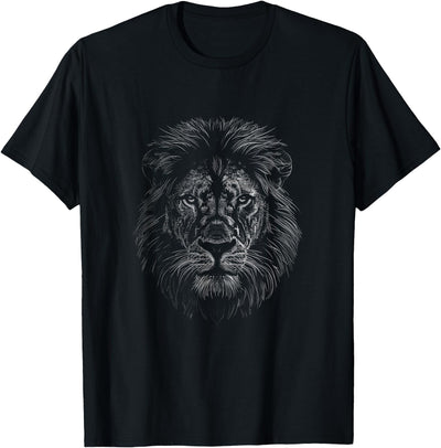 Lion Head Graphic Face Art Design T-Shirt