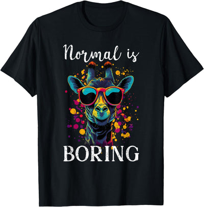Funny Giraffe Normal Is Boring T-Shirt
