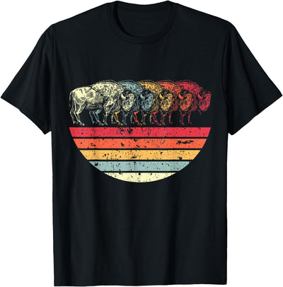 Cow Wildlife I Bison Natural Reserve Retro Buffalo T-Shirt