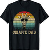 Giraffe Dad Vintage Retro Fathers Day Funny Gift Vintage Giraffe Dad Giraffe Lovers Daddy Father's Day T-Shirt - Black
