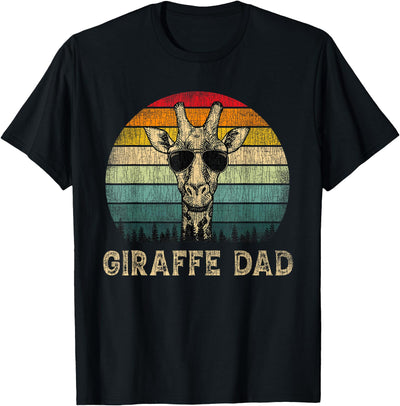 Vintage Giraffe Dad Giraffe Lovers Daddy Father's Day T-Shirt