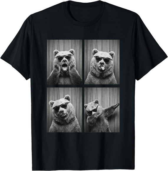 Funny Bear PhotoBooth Stuff Accessories & Gifts Bear PhotoBooth Sunglasses Funny Dab Bears Lover T-Shirt - Black