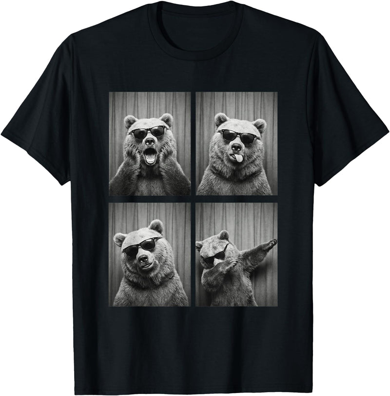 Funny Bear PhotoBooth Stuff Accessories & Gifts Bear PhotoBooth Sunglasses Funny Dab Bears Lover T-Shirt - Black